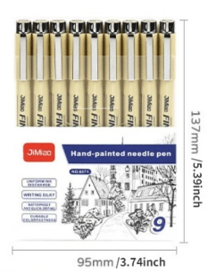 501 : Fineliner markers for sketching | 9-Piece Set