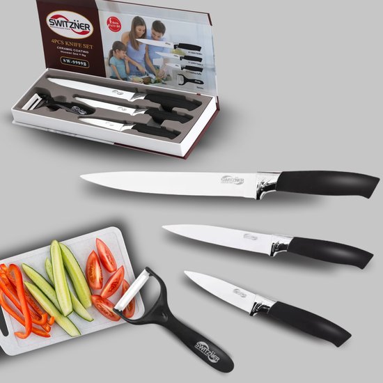 4-Częściowy zestaw noży ceramicznych białe