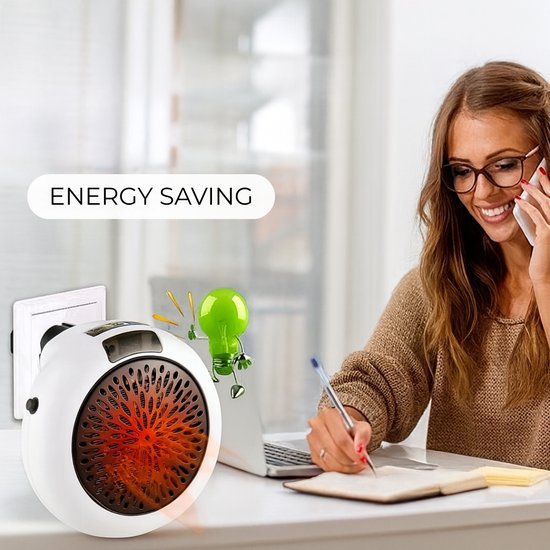 137-1 : Portable Wall Mini Electric Heater 900W with Remote Control- White