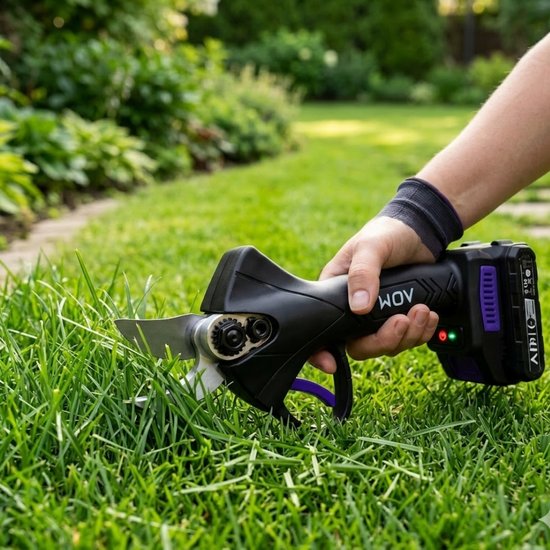 ADM Akumulatorowy sekator elektryczny do gałęzi drzew z 2 akumulatorami 21V-fioletowy