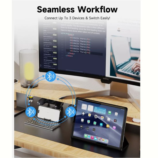 531 : Ultra-thin foldable wireless keyboard | QWERTY