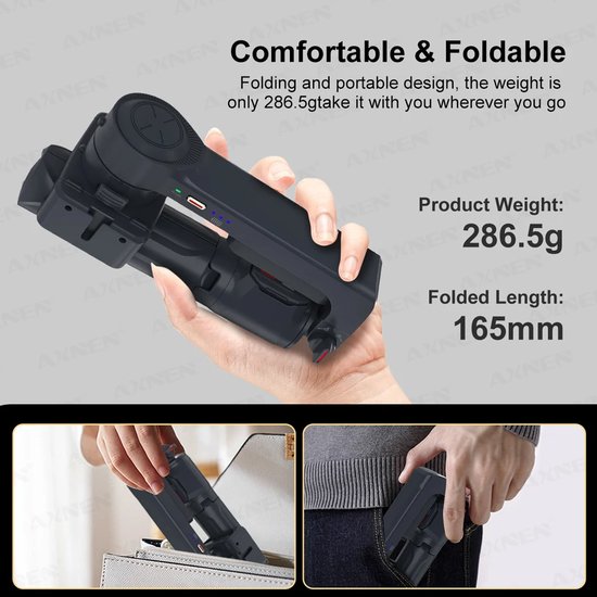 6034 : 2-axis gimbal stabilizer & selfie stick | removable fill light A10