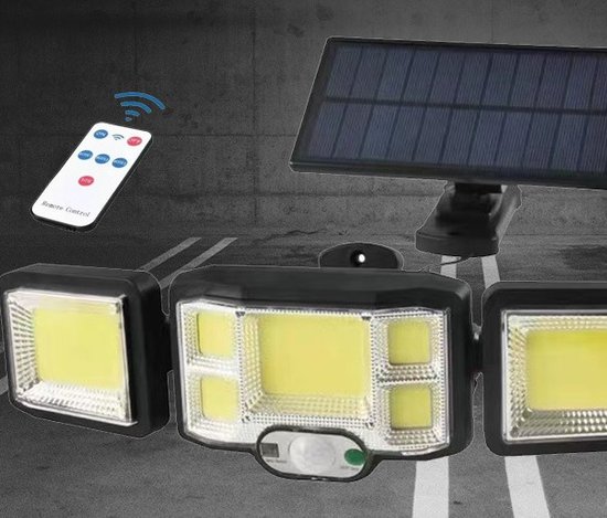 376 : Solar lamp 204 cob separate panel + remote control