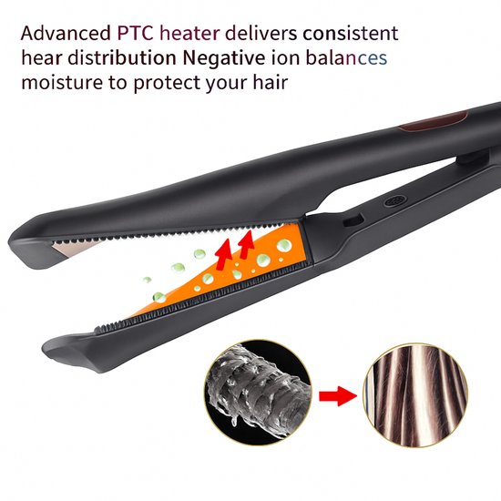 314 : 2-in-1 Professional hair straightener & curler