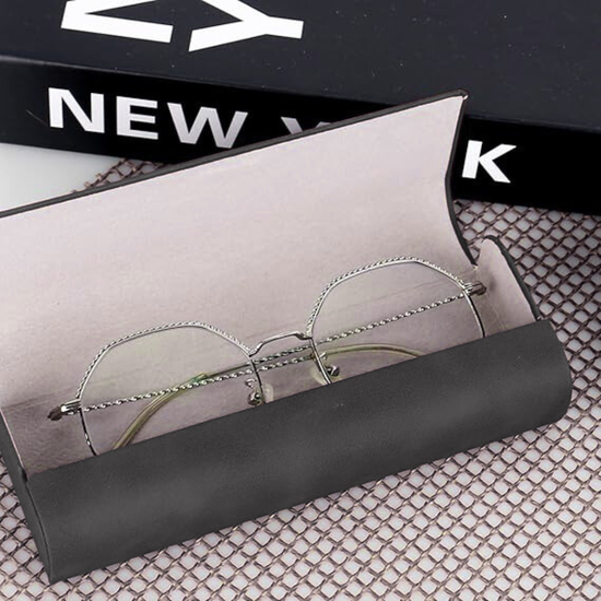 Etui na Okulary ze Skóry PU-kolor czarny