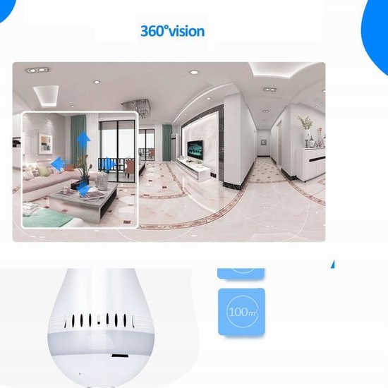 132 : 360° Smart Bulb Camera with WiFi & Two-Way Audio – 2MP HD Surveillance