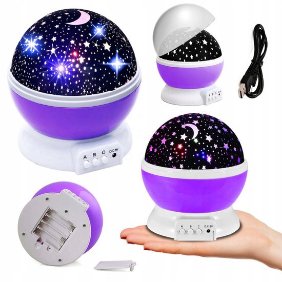 LAMPKA NOCNA OBROTOWA PROJEKTOR GWIAZD