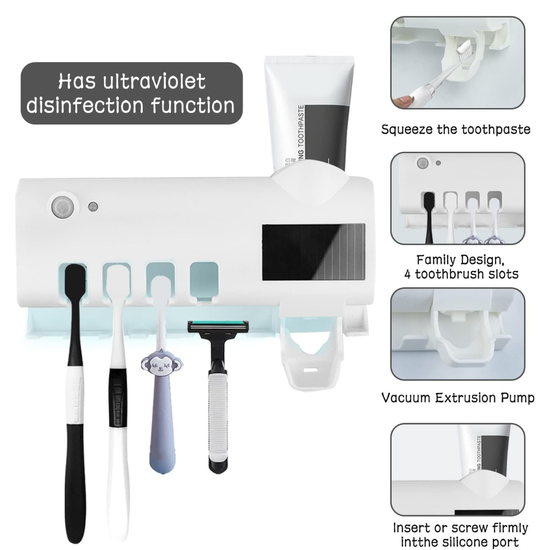 032 : Toothbrush Sterilizer with Toothpaste Dispenser