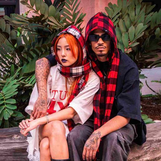 Scoodie – Odłączany Szalik z Kapturem-czerwono-czarny-rozmiar L