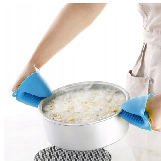 006-3 : Silicone heat-resistant kitchen gloves | 2 pcs- Blue