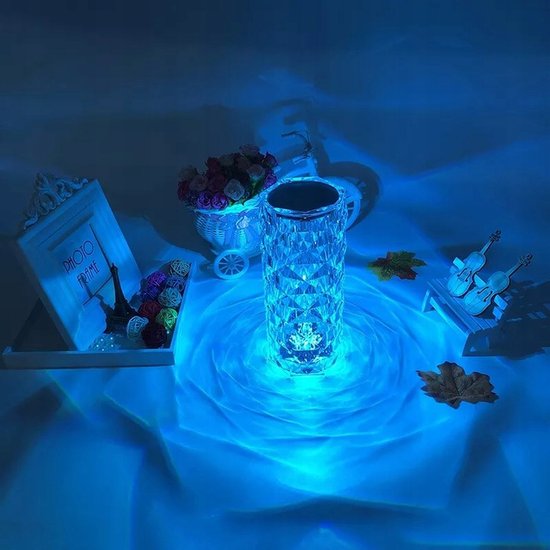 451 : Crystal diamond lamp rose effect usb + remote