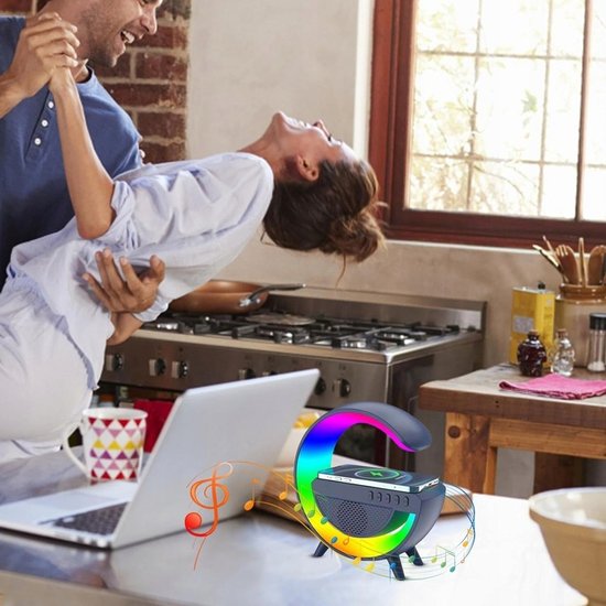 500 : LED Lamp with Charger QI and Bluetooth Speaker