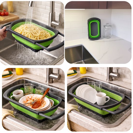 Koszyk kuchenny Fold & Drain – regulowany durszlak do zlewu