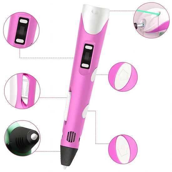 433P-2 : 3D Printer pen | set of cartridges-Pink Large