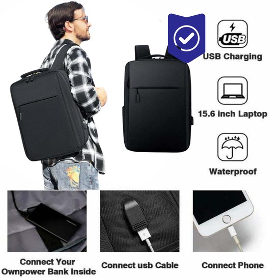 Wodoodporny plecak z zabezpieczeniem antykradzieżowym i portem USB
