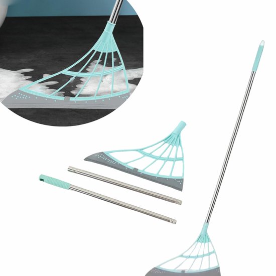 Magicbroom – Magiczna miotła gumowa ze ściągaczką-Niebieski