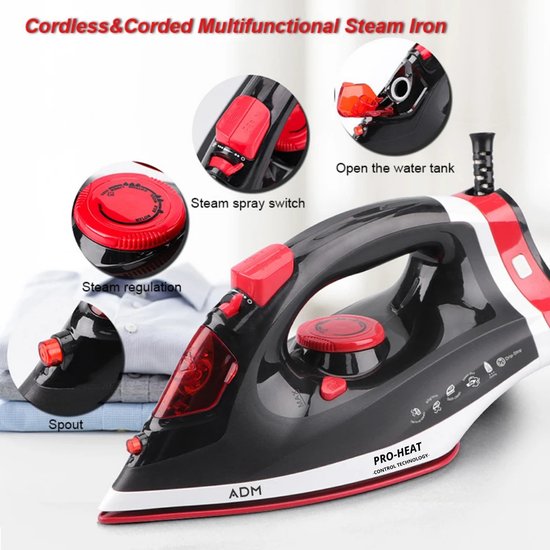486 : ADM Cordless electric steam iron