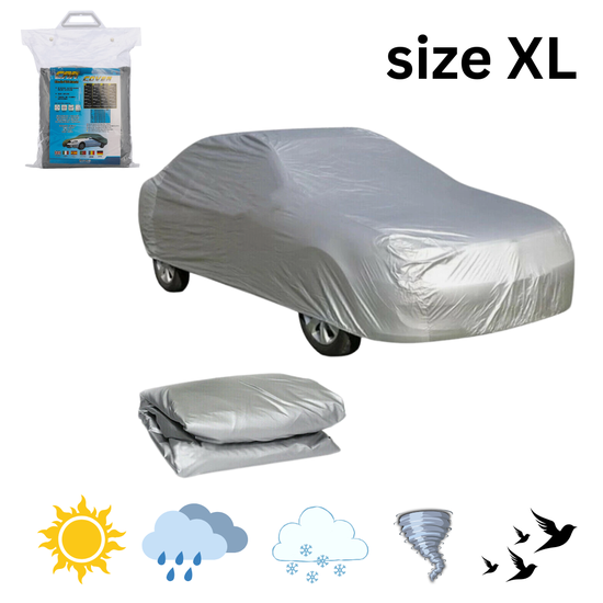 Szary Pokrowiec na Samochód – Całoroczna Ochrona (Rozmiar L / XL)