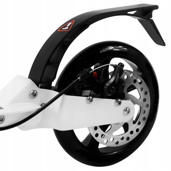 Składana hulajnoga, hamulce tarczowe-biała