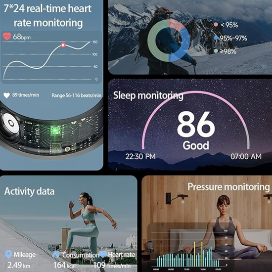 7020 : Smart ring – intelligent health & activity tracker in a stylish form - 18.9 mm