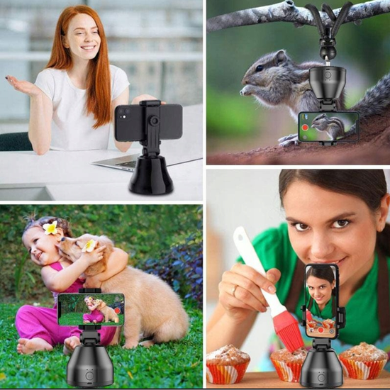 044 : 360° smart rotating phone holder with face tracking