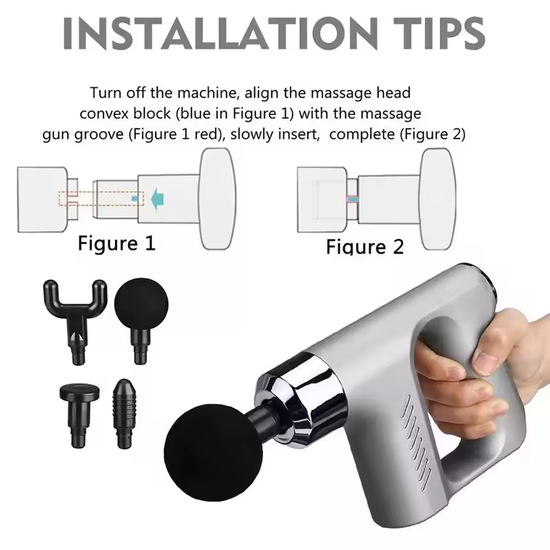 130 : Handheld Massage Gun | 4 attachments