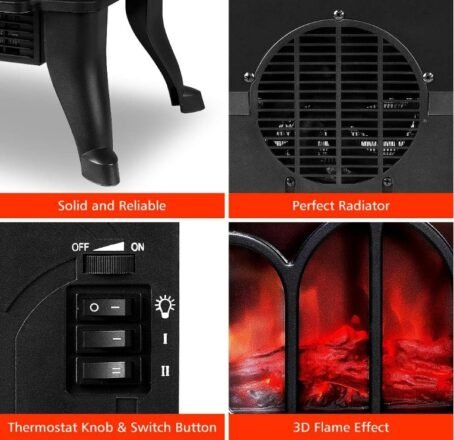 2077 : ADM Electric fireplace heater | 3D visual flame