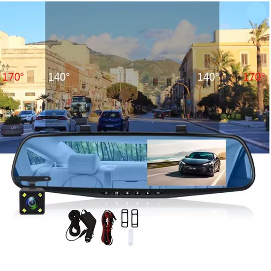 Rejestrator jazdy Full HD z kamerą cofania