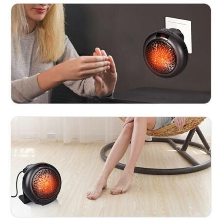 137 : Portable Wall Mini Electric Heater 900W with Remote Control-Black