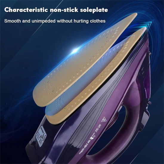 Bezprzewodowe Elektryczne Żelazko Parowe Z Ceramiczną Płytą - Fioletowe