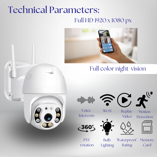 294 : Smart rotating outdoor IP camera | Full HD, night vision, waterproof