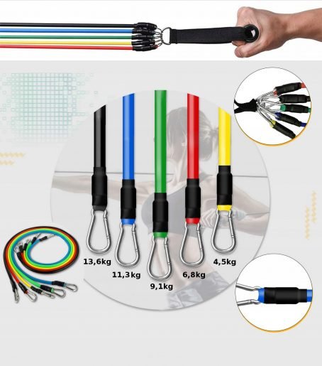 179 : Set of 5 resistance rubber for training exercises