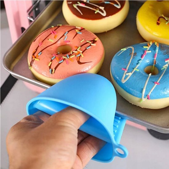 006-3 : Silicone heat-resistant kitchen gloves | 2 pcs- Blue