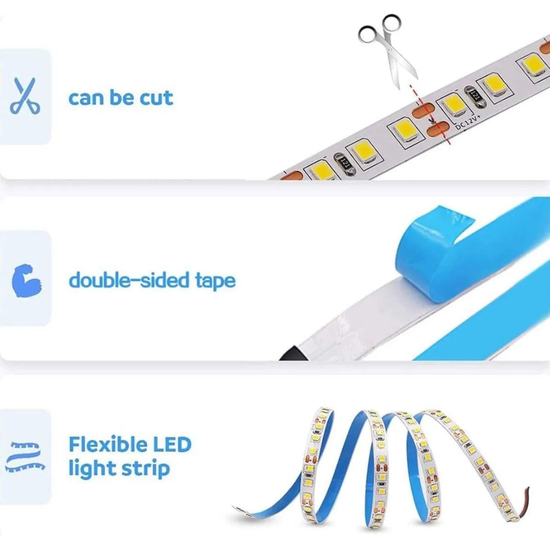 280 : Smd led strip 5m rgb colored power supply + remote control
