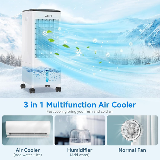 540 : ADM 3-in-1 smart portable air cooler – cooling, fan & humidifier