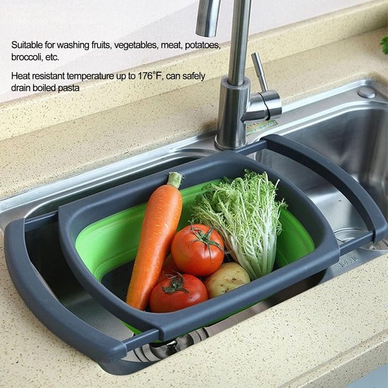 Koszyk kuchenny Fold & Drain – regulowany durszlak do zlewu