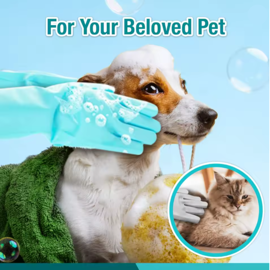 074 : Multipurpose silicone scrubbing gloves-turquoise