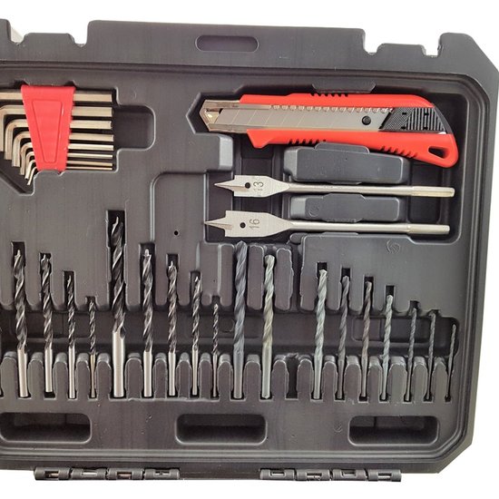 395 : ADM Cordless screwdriver + two batteries 36V, set 77pcs