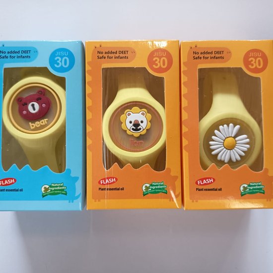 064-6 : Watch Band For Children Mosquito against - yellow