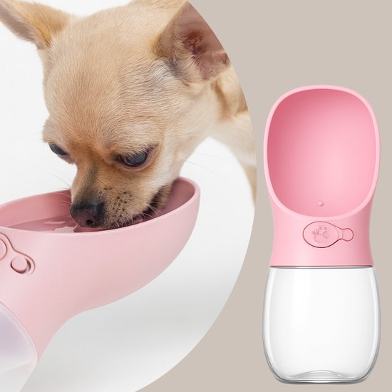 016-1 : Portable Dog Water Bottle 350ml – Pink