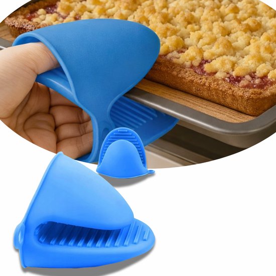 Silikonowe rękawice kuchenne żaroodporne | 2 szt.-Niebieski