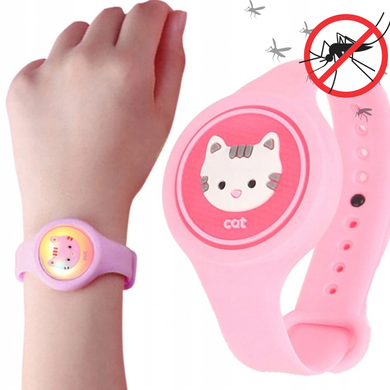 064-7 : Watch band for children mosquito against - pink