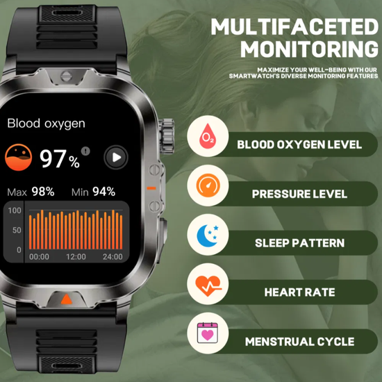 6093 : Smartwatch V17 waterproof | built-in flashlight