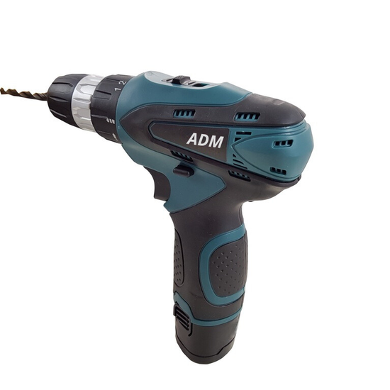 395 : ADM Cordless screwdriver + two batteries 36V, set 77pcs