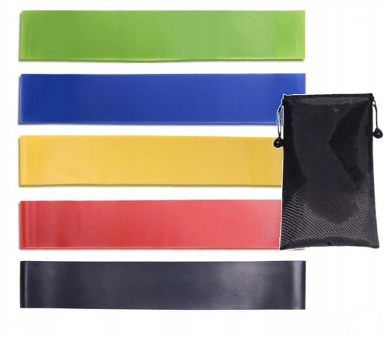 020 : RUBBER EXERCISE BANDS 5x MINI BAND FITNESS SET