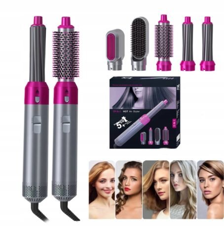 387 : Hair set brush curler dryer 5in1