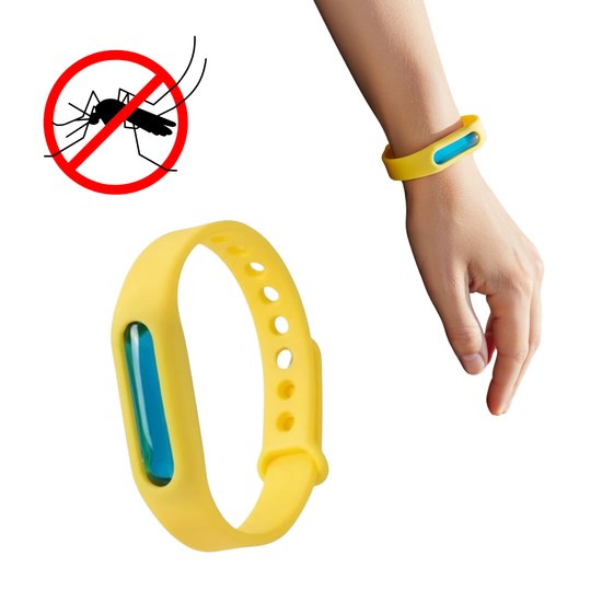 Silikonowa Bransoletka Odstraszająca Komary | Naturalna Ochrona Przed Owadami - Żółty