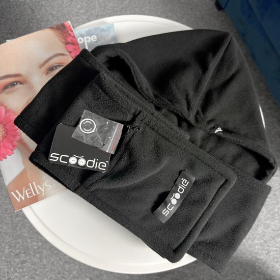 7028-2 : Scoodie Detachable Hooded Scarf- black- size L