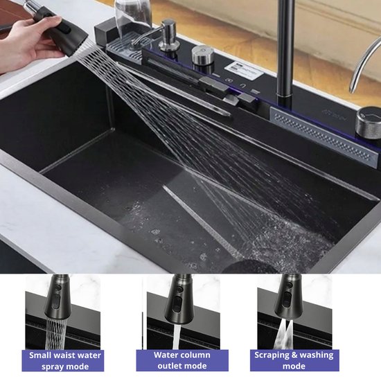 535 : ADM Smart kitchen sink with pull-out faucet