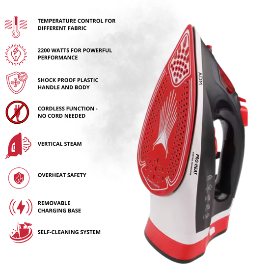 486 : ADM Cordless electric steam iron